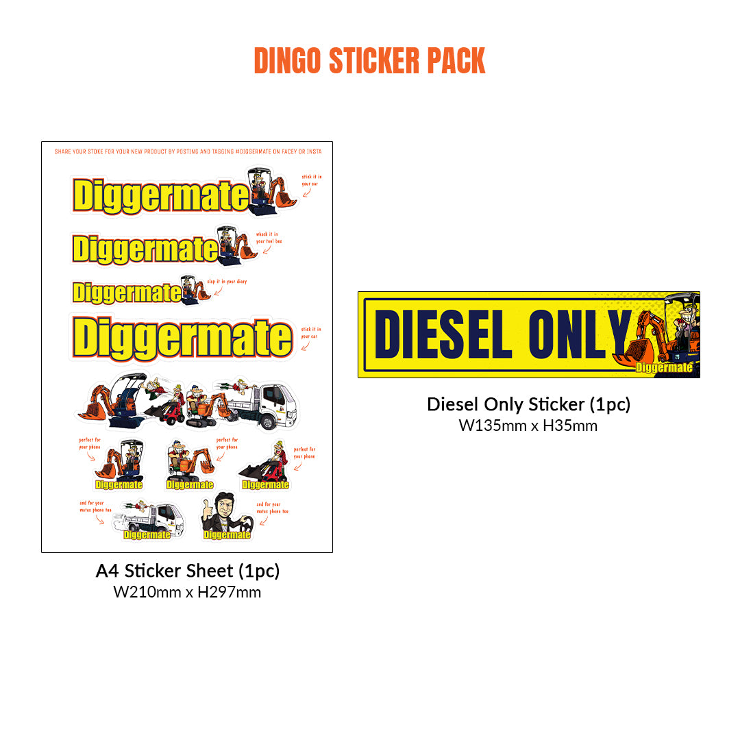 Dingo Sticker Pack Diggermate Franchising Pty Ltd