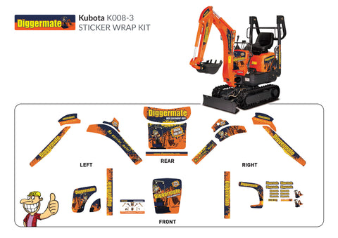 Kubota K008-3 Graphics Wrap Kit