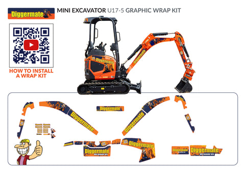 Kubota U17-5 Graphics Wrap Kit
