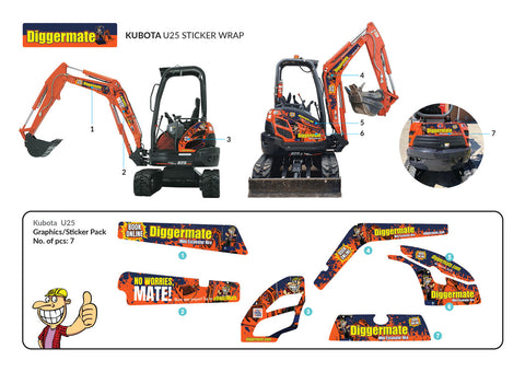 Kubota U25 Graphics Wrap Kit