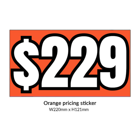 Corflute Signage New Pricing Sticker - Orange