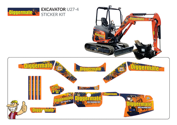 7 Year Laminated Decals Premium Vinyl Decal Sticker Kit For Kubota U55 ...