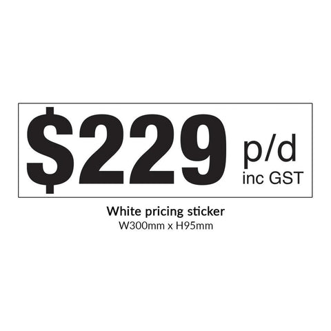 Corflute Signage New Pricing Sticker - White