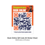 Book Online QR Code A4 Sticker Sheet