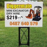 Corflute Signage New Pricing Sticker - White - Diggermate Franchising Pty Ltd