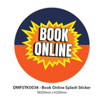Book Online Splash Sticker - 200mm x 200mm