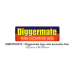 Diggermate logo mini excavator hire - 25mm x 100mm