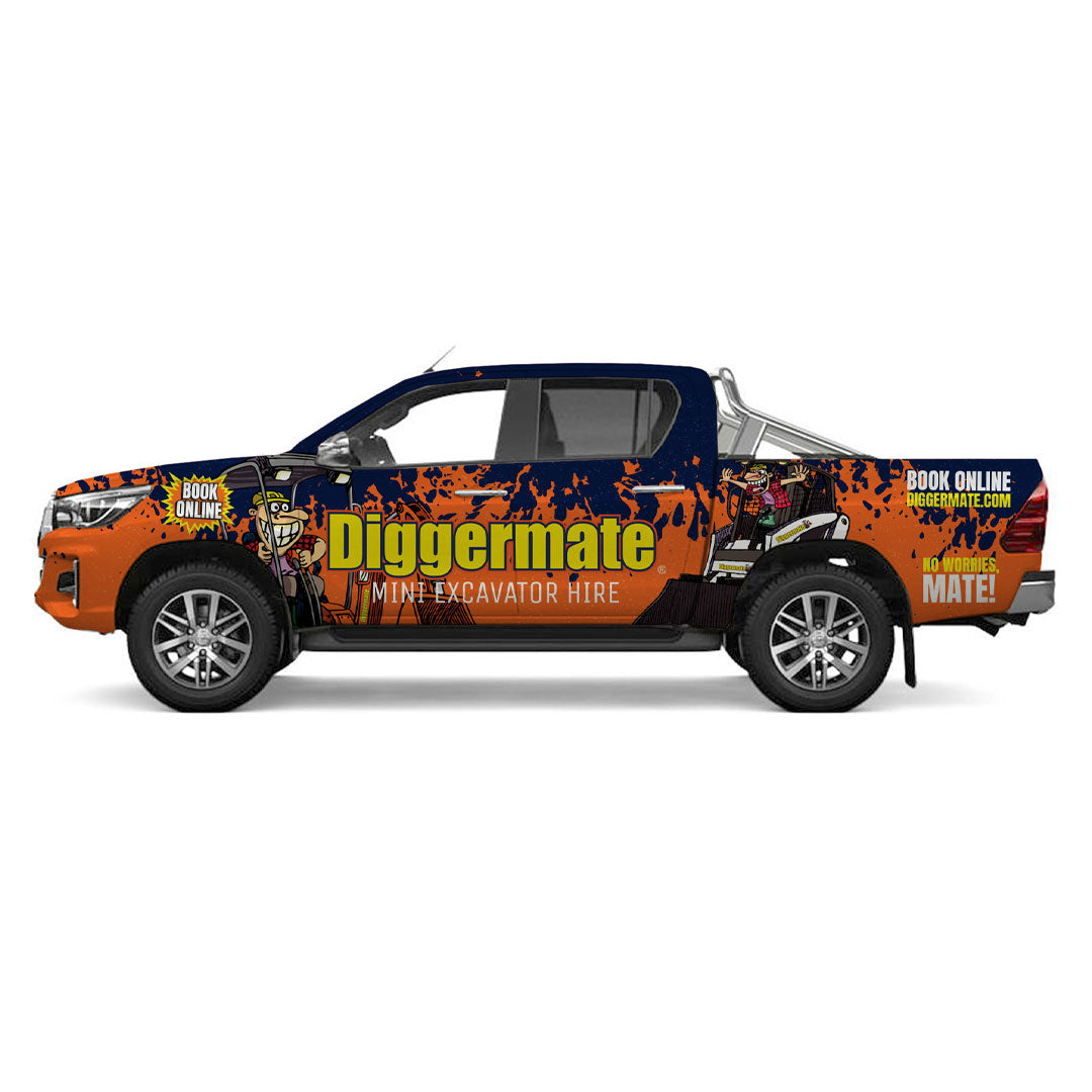 Customized Vehicle Sticker Pack - Full Wrap – Diggermate Franchising ...