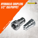 Auger Torque Hydraulic Couplers 1/2” ISO/Poppet (1/2” BSP)