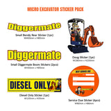 Micro Excavator Sticker Pack - Diggermate Franchising Pty Ltd