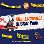 Mini Excavator Sticker Pack - Diggermate Franchising Pty Ltd