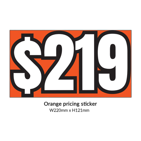 Corflute Signage New Pricing Sticker - Orange
