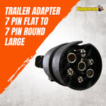 Trailer adaptor 7 pin flat to 7 pin round Large