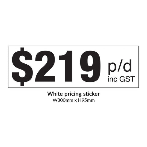Corflute Signage New Pricing Sticker - White - Diggermate Franchising Pty Ltd